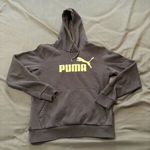 Puma Hoodie Y2K Style White Spellout Pull Over Sports Sweatshirt Youth M Unisex